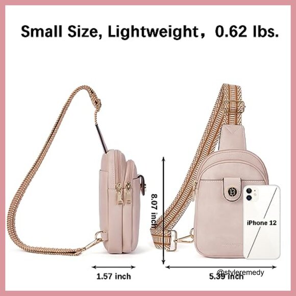 Small Faux Leather Crossbody Bag with Adjustable Strap - Picture 5 of 7